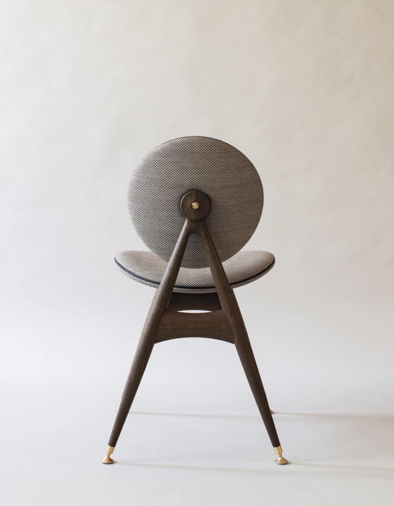 Circle Dining Chair with armrest - Jaali fabric
