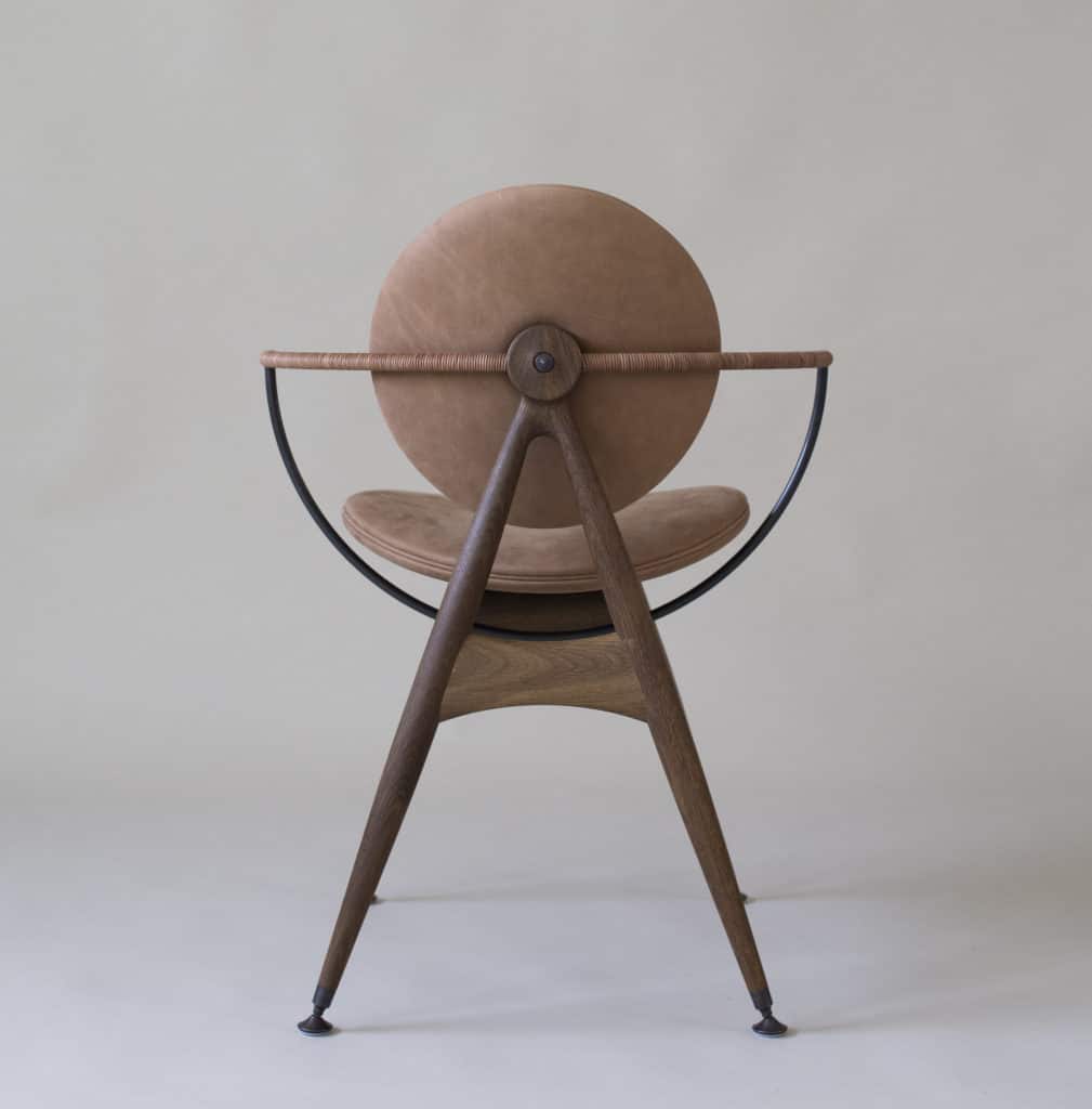 Circle Dining Chair with armrest - In Matstone Sand leather