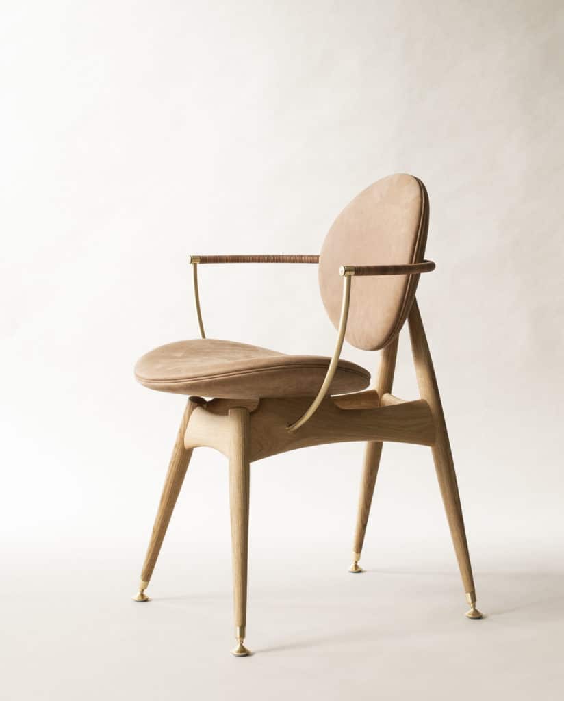 Circle Dining Chair Matstone Sand Leather